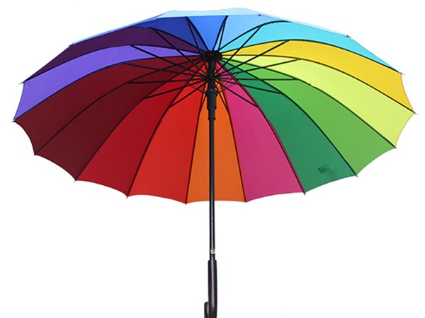 23寸直杆彩虹伞